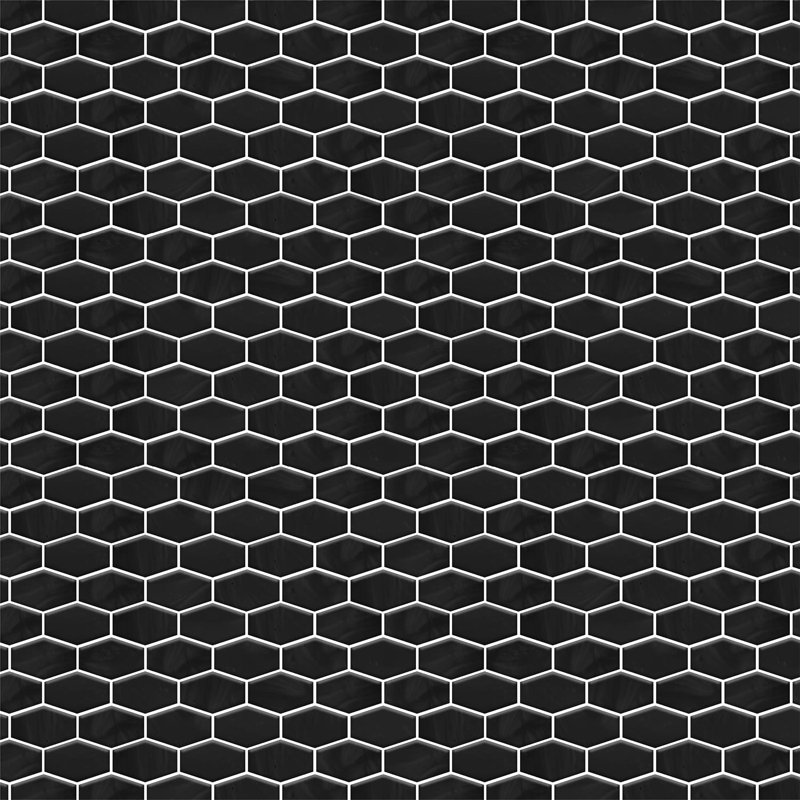 15cm W x 30.5cm L Aluminum Peel and Stick Mosaic Tile, Black