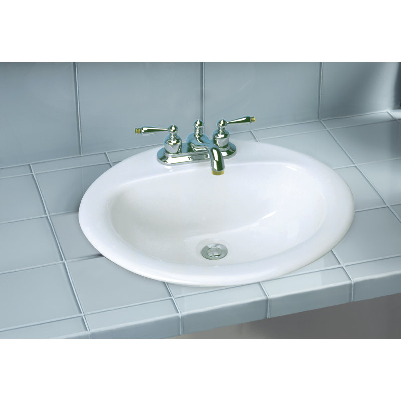 Transolid Akron 17.12 " Vitreous China Oval Bathroom Sink and Overflow Hole