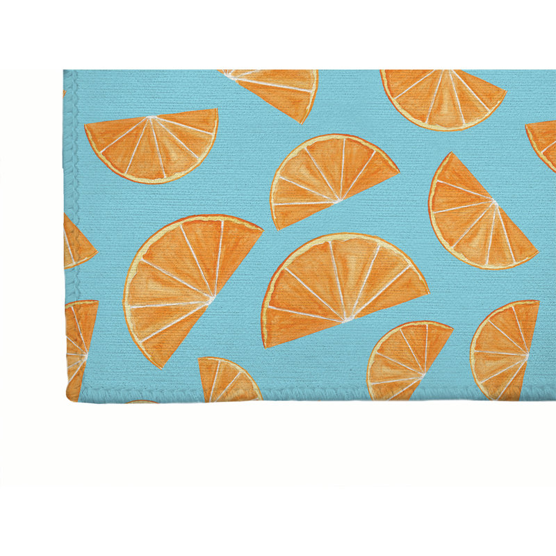 Tapis de bureau léger Summer Oranges, L 48 po x P 72 po, Turquoise