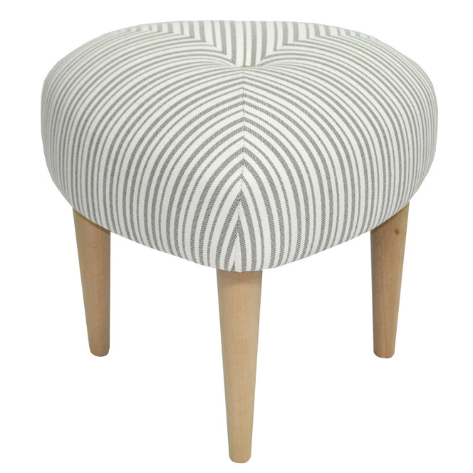 Solid + Manufactured Wood Accent Stool, Cream/Grey