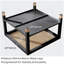 Table basse industrielle carrée - structure en acier noir mat 27,6 po et plateau en verre doré