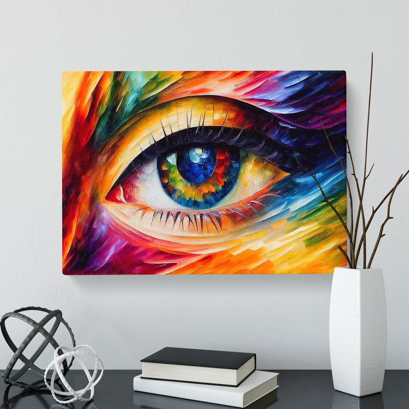 XXX-H1022-WF-7763X Shimmering Human Eye Abstract - Wrapped Canvas Print, 35cm H x 50cm W x 3cm D
