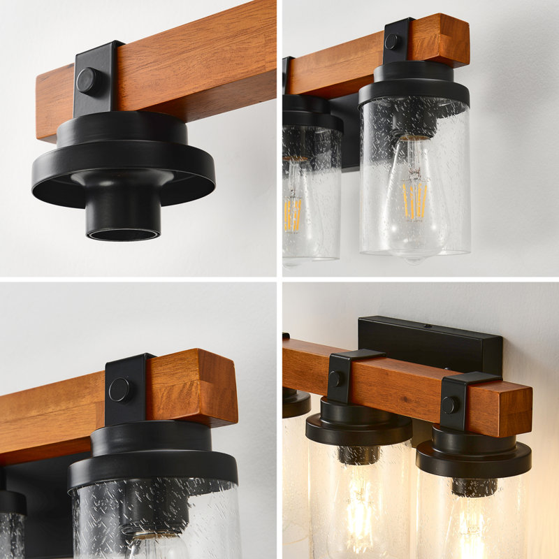 Lampe murale 3 lumières avec abat-jour en verre pour la salle de bain ou la chambre à coucher