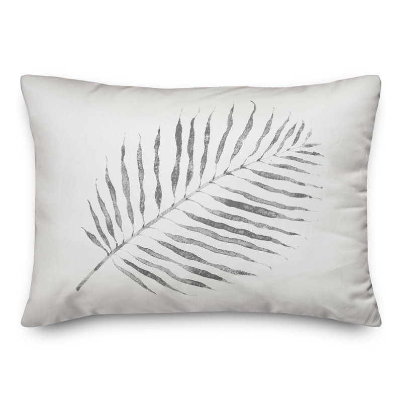 Floral Throw Pillow, Gray