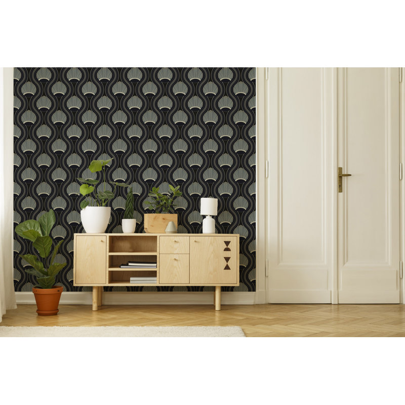 CoEd Riviere 10' L x 24" W Wallpaper Tile, Stone Blue, Non-pasted