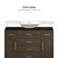 Meuble-lavabo foncé 48 po. Armoire de rangement abondante - 2 portes à fermeture douce et 6 tiroirs