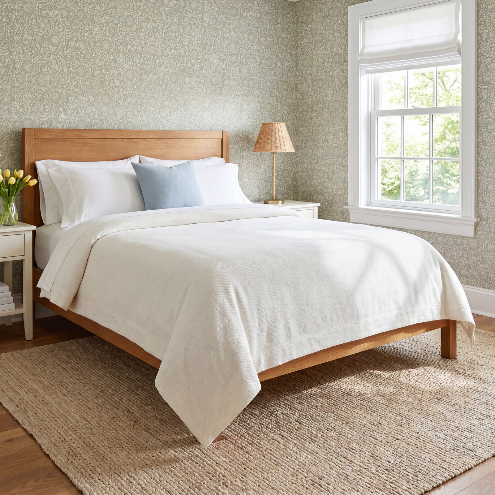 Jenera Cotton Coverlet Set, King Coverlet, Ivory