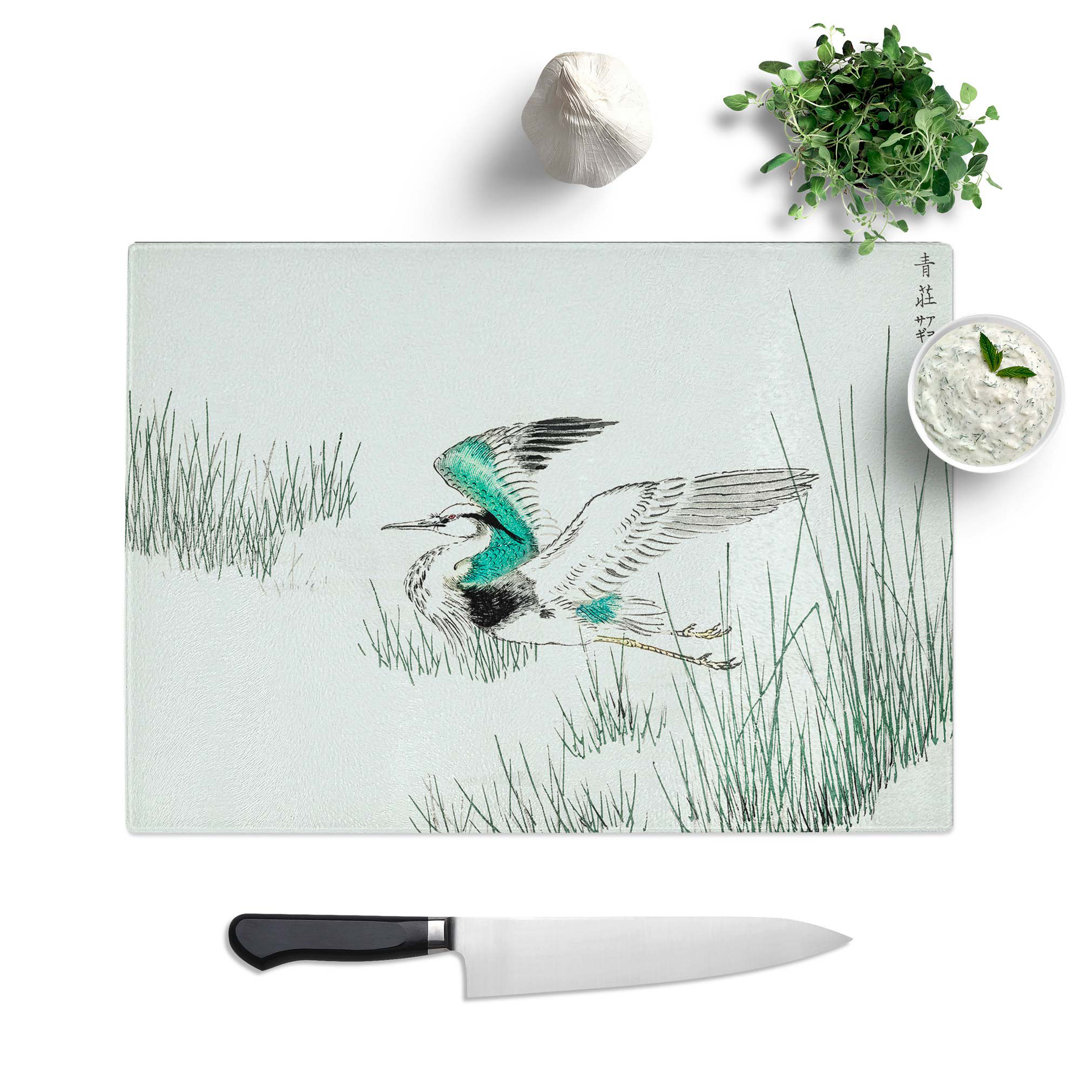Glass Grey Heron in Flight by Numata Kashu Chopping Board