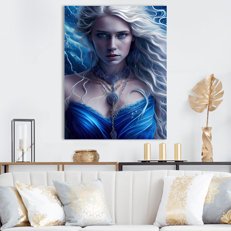 «Silver Ice and Blue Archangel II», impression sur toile, H 20 po x l 12 po x P 1 po, Toile tendue