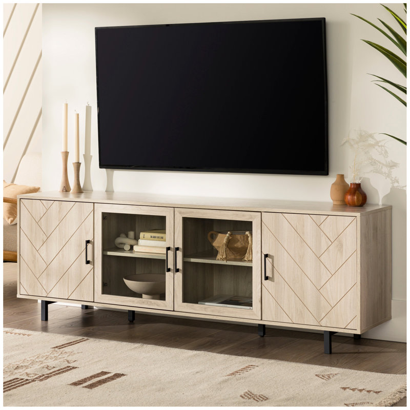 Meuble télé 70 po Modern Scandinavian, Marron foncé