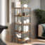 Pendergrast Rustic Wooden 5 Tier Bookcase Corner Bookshelf 115cm Shelving Unit Storage Shelves Freestanding