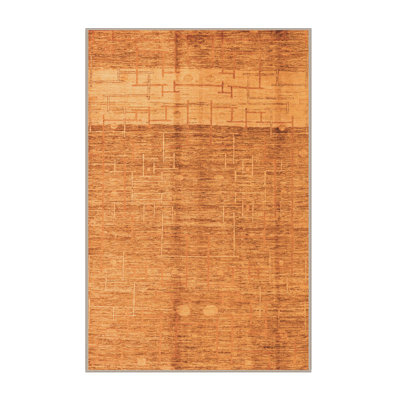 Tapis orange tissé à la machine Moringiello