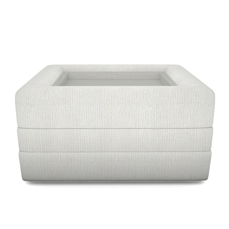 Boyden By Thom Ficilia Square Ottoman, Kennelly Snow, Casa Blanca