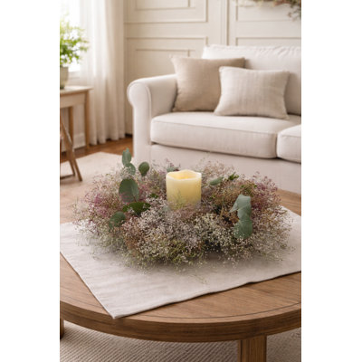 Natural Dried Gypsolphila, Eucalyptus, and Sweet Annie Wreath