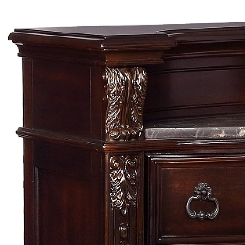Commode 5 tiroirs Ilkley, Brun cerisier
