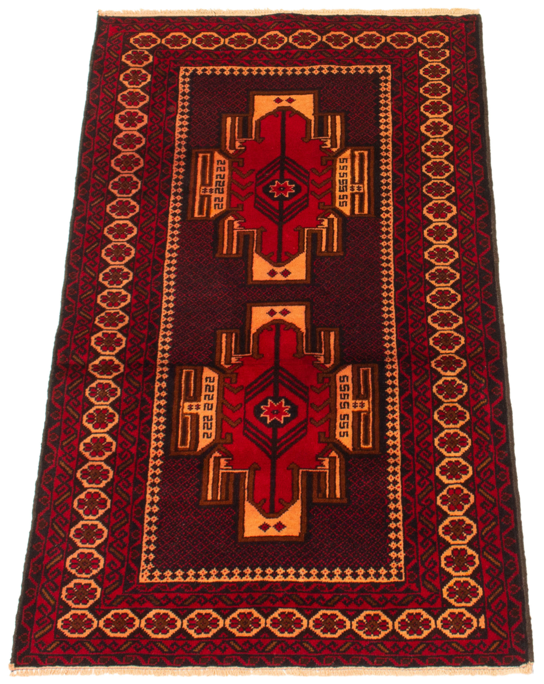 Isabelline Lynnisha Dark Red Rug 2'11