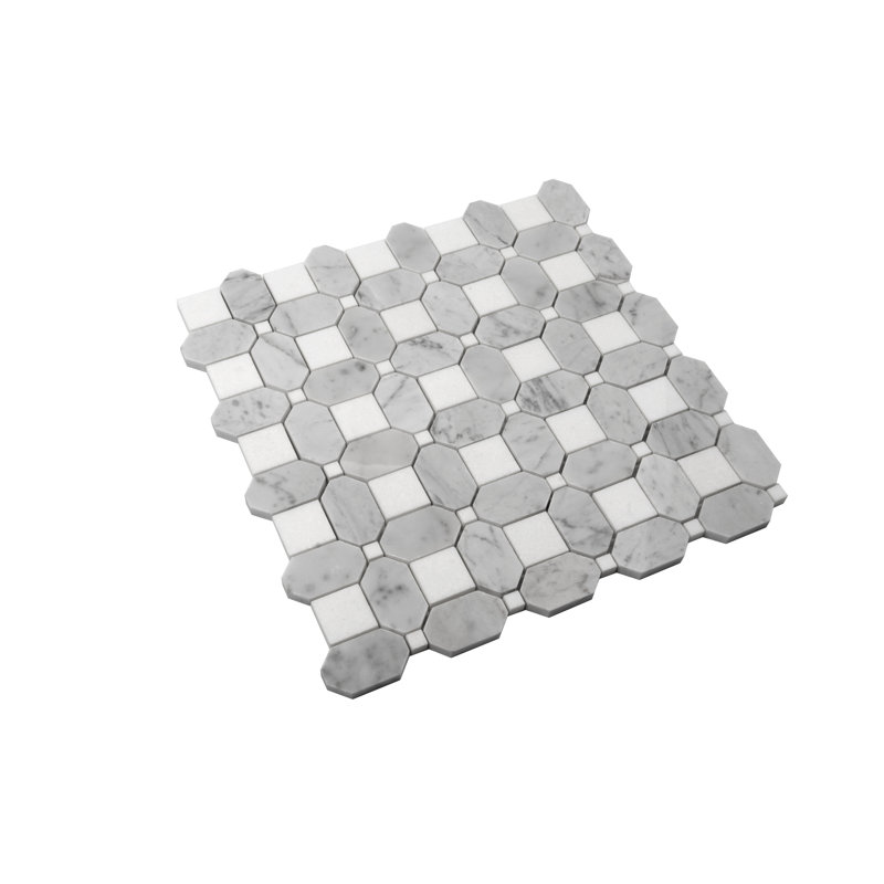 12.2" x 12.2" Mosaic Wall & Floor Tile, White