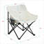 Pour les loisirs en plein air, ensemble de 2 chaises de camping pliantes, assise compacte en polyester beige-772198211