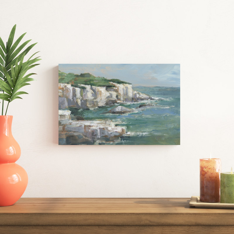 «White Sea Cliff I» par Ethan Harper - reproduction sur toile tendue, H 12 po x l 18 po