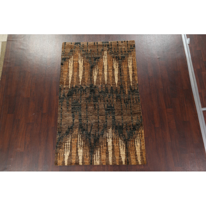 Tapis marocain intérieur / extérieur abstrait noué à la main 5 x 8 po