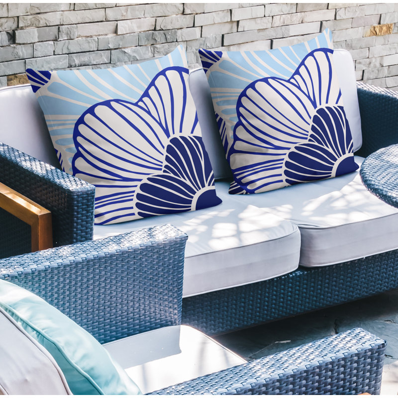 Housse et insert de coussin décoratif intérieur / extérieur en mélange de polyester, L 17 po x H 17 po, Bleu marine