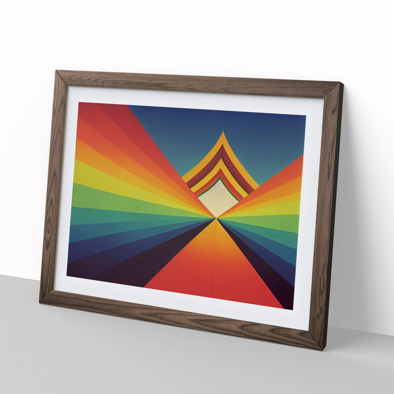 Abstract Rainbow Art Vol.1 - Framed Print, 25cm H x 34cm W x 2cm D, Walnut