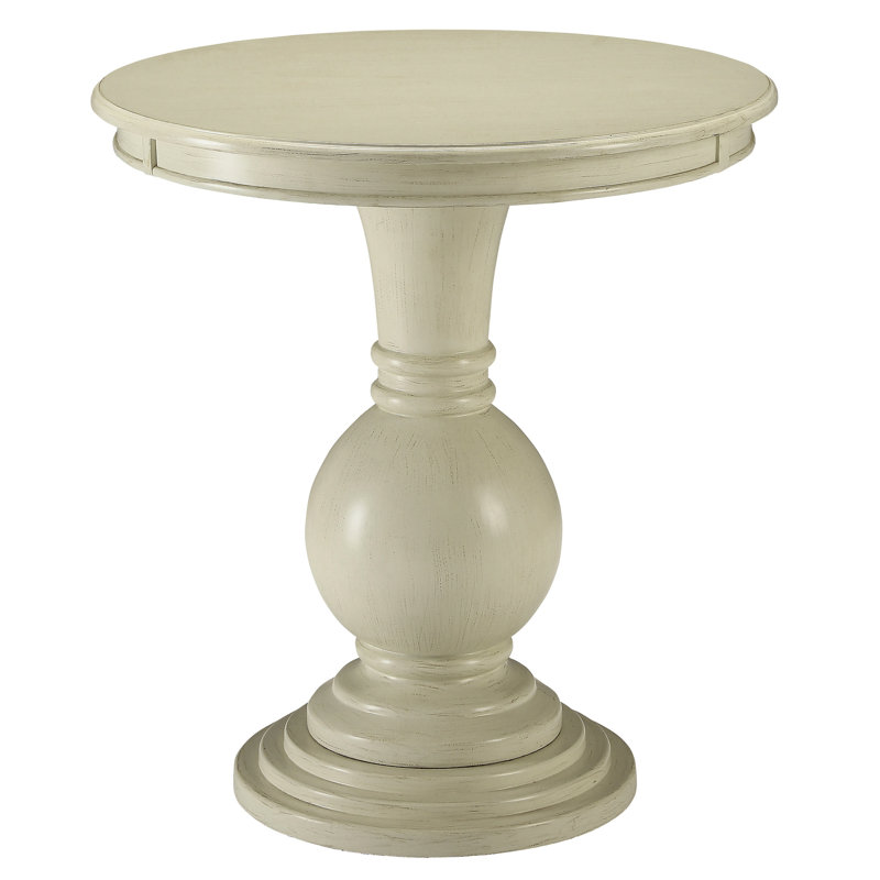 Table d'appoint moderne ronde blanche antique avec piédestal pour tout espace de salon