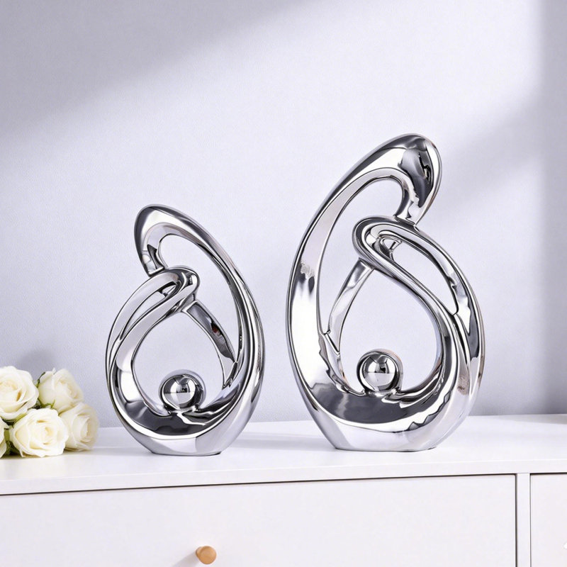 2-Piece Home Decor Set, Medieval-Style Ceramic Art Bookshelf Decoration, Dining Table Centerpiece, Abstract Ceramic Statue Sculpture, Suitable For Centerpiece Decoration On Coffee Tables, Mantels, And Tv Cabinets
