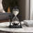 Decorative Metal and Glass Sandtimer Object for Home Decor - Contemporary Sculpture Accent for Office, Table or Living Room Decoration - Black-277107264