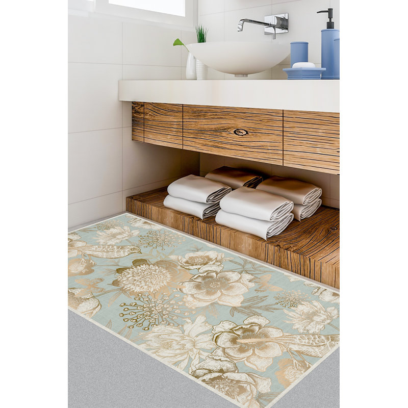 Burnest Vinyl Machine Printed Area Rug, Runner 80 x 300cm
