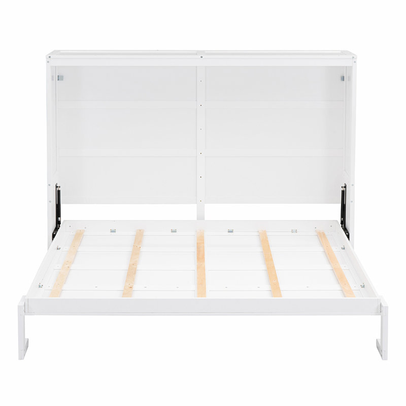 Lit avec rangement Ailean Murphy, Grand lit, Blanc