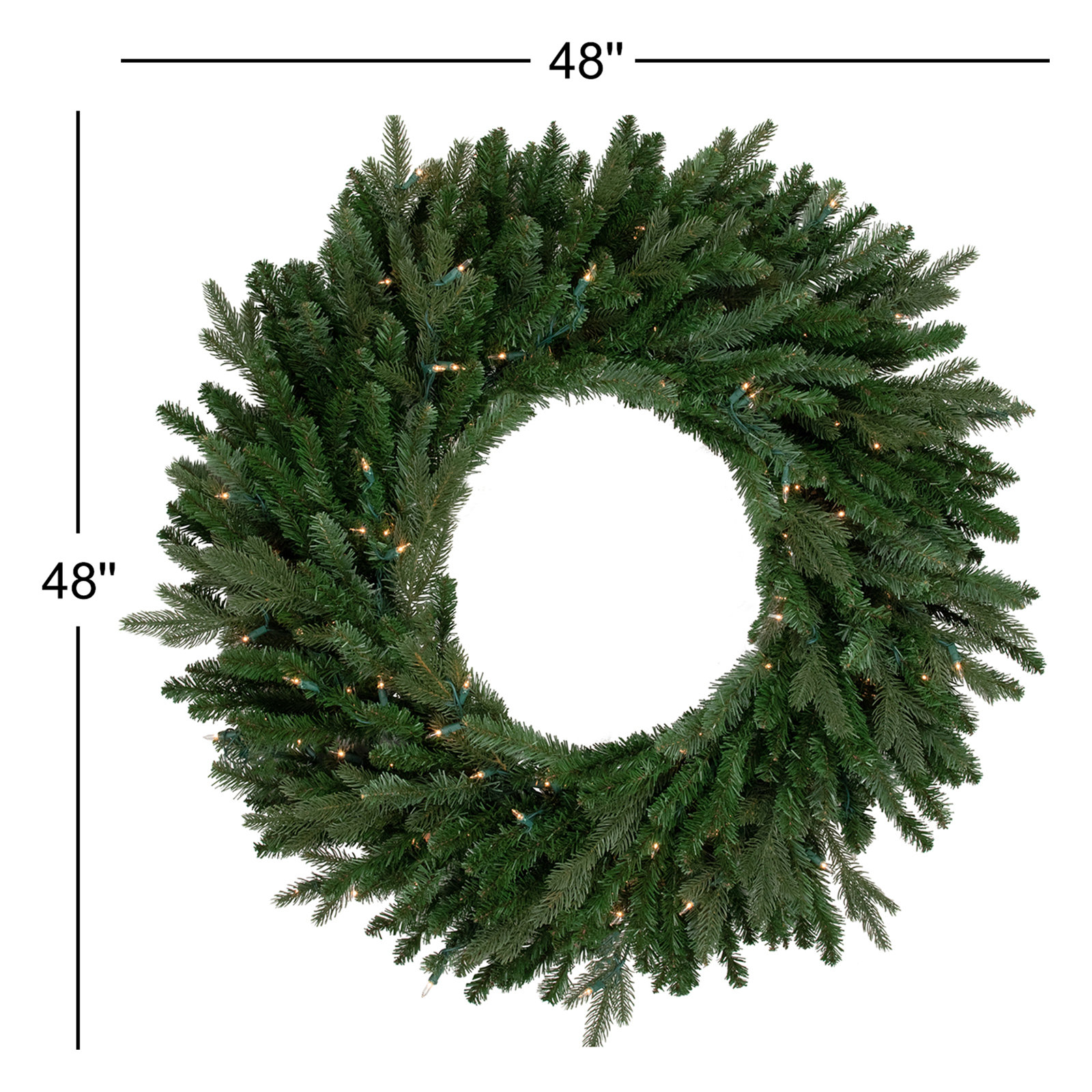 Pre-Lit Grande Spruce Artificial Christmas Wreath 48-Inch Clear Lights