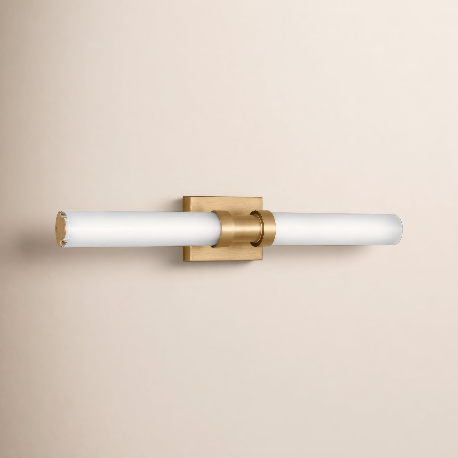 Kelan Single Frosted Dimmable LED Vanity Light, Satin Brass, 26.75"H x 4.75"W x 4.5"D, 20W