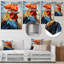 Art mural en métal Cubic Colorful Rooster Collage III-101153345
