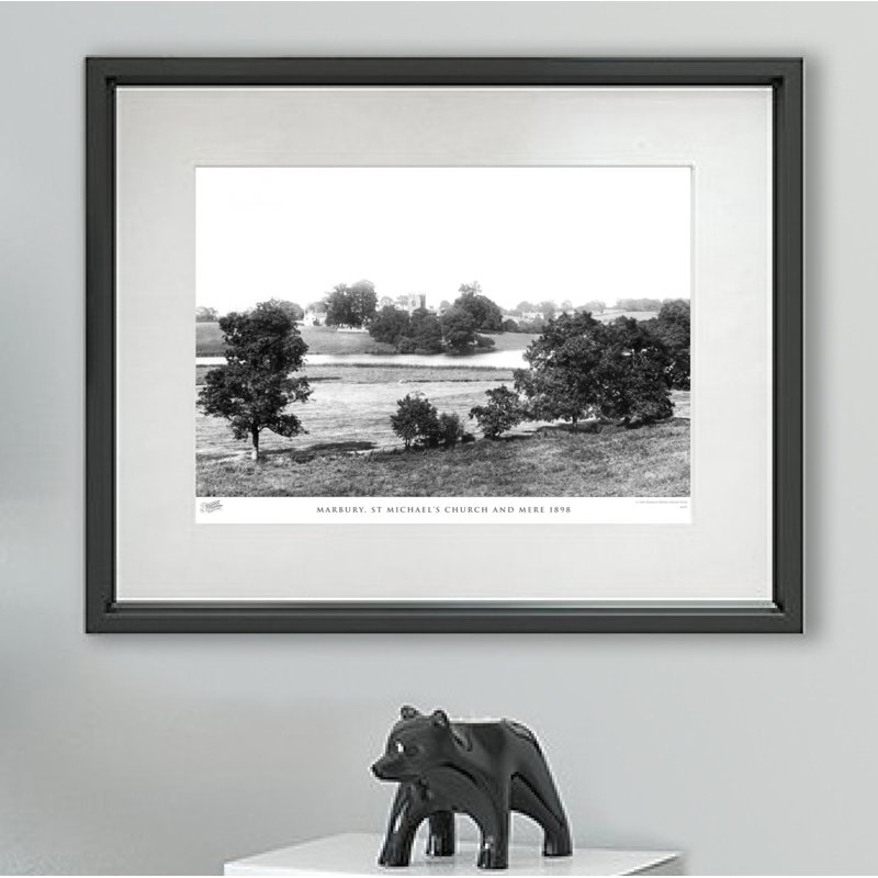 Marbury, St Michaels Church And Mere 1898 - Single Picture Frame Print, 60cm H x 80cm W x 2.3cm D