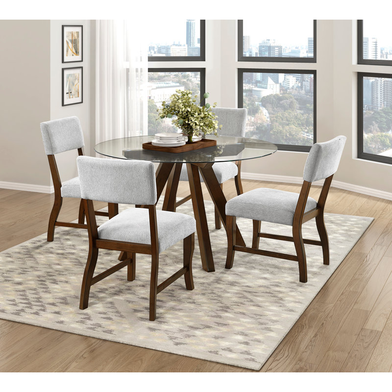 Gislaine  4 - Person Dining Set, Gray