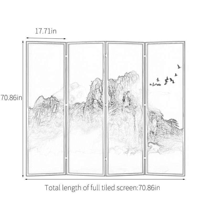 Paravent en bois massif Minimalist, H 70,86 po x l 70,86 po x P 1,37 po