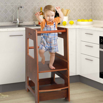 Kids Toddler Kitchen Tower Helper Step Stool Adjustable