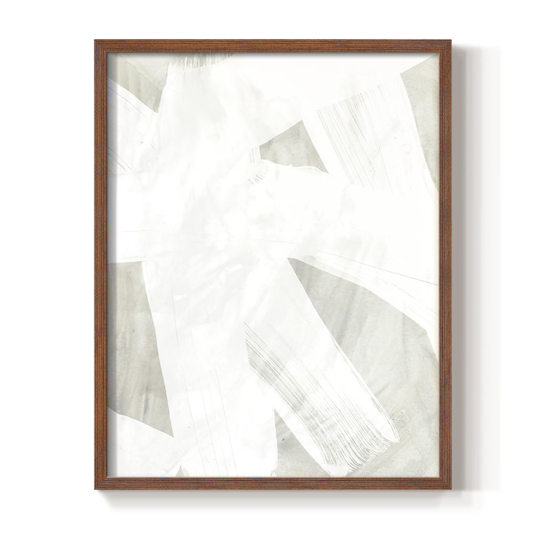 Stone Brush II Framed Print - Solid Wood, 10" H x 8" W, Brown