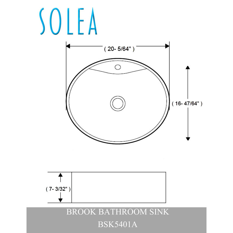 Safavieh Brook 16.7 " Ceramic Circular Bathroom Sink and Overflow Hole