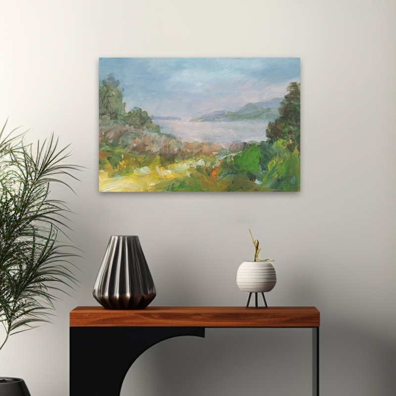 Art marin caché bleu et brun, H 16 po x l 24 po