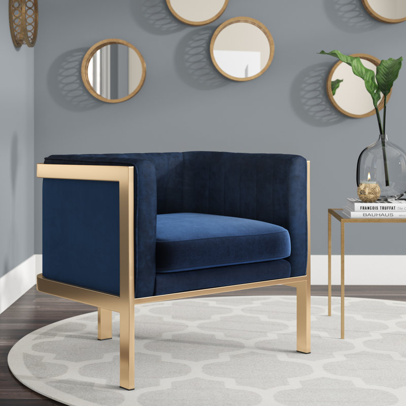 Kulas Velvet Armchair, Royal Blue