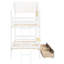 Lit simple au-dessus d'un lit superposé blanc avec tablette - Structure en bois massif pour une chambre attrayante-130155345