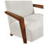 Chaise d'appoint Mid-Century moderne avec structure en bois massif, revêtement en chenille beige et pieds à finition châtaignier-134537189