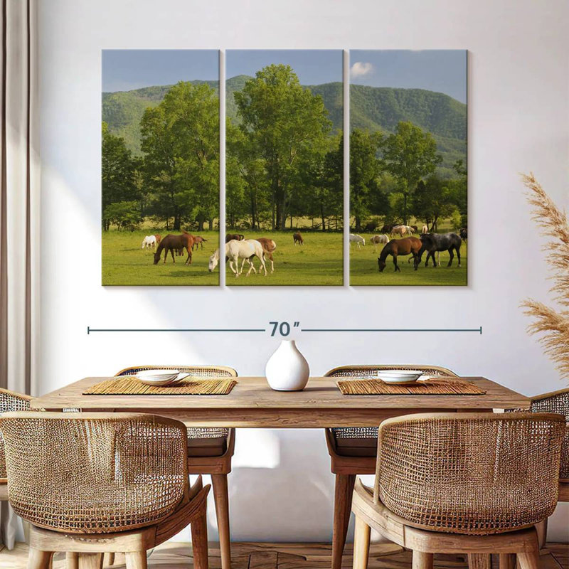 Brampt Cades Cove Horses, 42" H x 65" W
