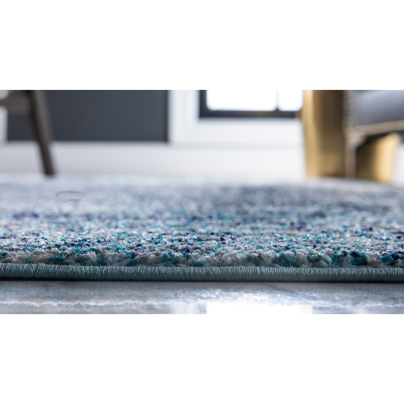 Dimonetta Washable Geometric Indoor Rug, Round 4'1"