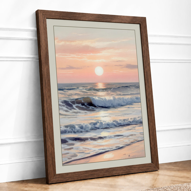 Sunrise Coastal - Framed Print, A3 - 42.0 x 29.7 cm, Walnut