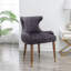 Fauteuil d'appoint contemporain en velours et garniture cloutée, gris-257188739