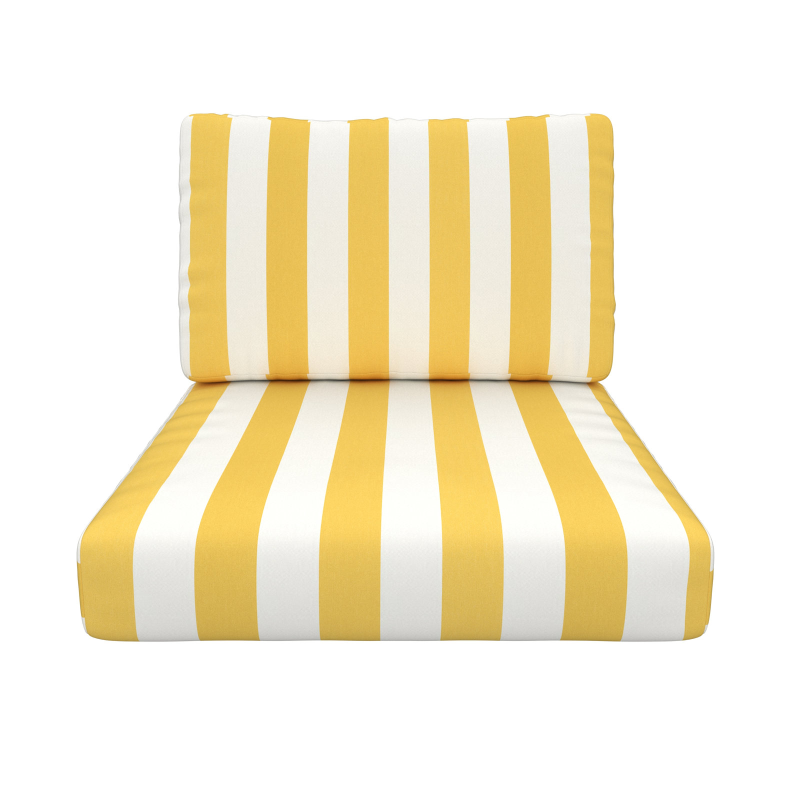 Amala Outdoor Sunbrella® Seat/Back Cushion, Sunbrella Sail Away Sunflower Cabana Stripe