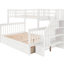 Lit superposé simple à escalier avec tiroir, garde-corps et rangement, idéal pour les invités qui passent la nuit dans la chambre à coucher, rangement d'escalier solide, rail, dortoir à tiroirs à assemblage requis, plusieurs compartiments,-130428390-130428392
